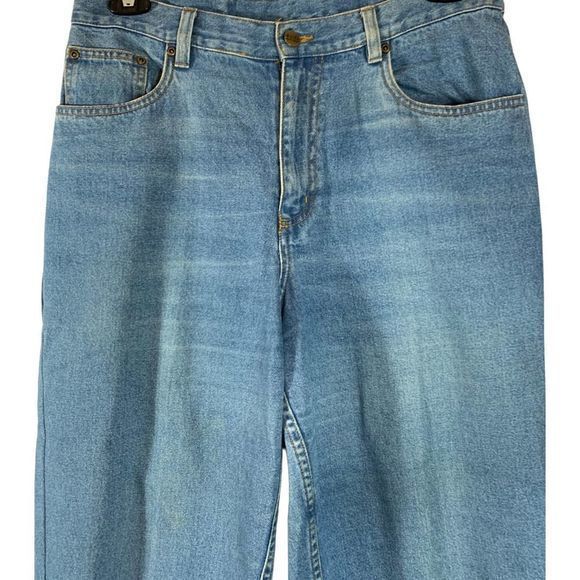 L.L. Bean Womens Cotton High‎ Waist Cropped Denim Jeans Light Wash Blue Size 14 - Picture 3 of 6